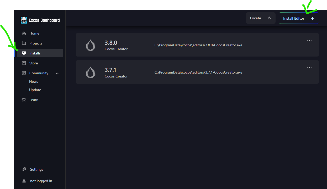 installation of creator.